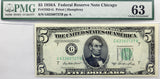 FR #1962-G Five Dollar bill 1950-A series from the Chicago Federal Reserve Bank graded PMG 63