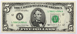 A FR #1979-L series of 1988 FRN note from the federal reserve bank in San Fransisco CA in the denomination of five dollars grading Gem BU