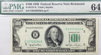 Fr 2157-E One Hundred Federal Reserve Note 1950 Certified