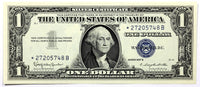 Fr #1621* series of 1957-B silver certificate Star Note in the denomination of one dollar in choice uncirculated condition