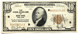 FR #1860-B Series of 1929 Federal Reserve Bank Notes from NY in the denomination of ten dollars in F-VF condition
