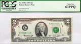 Fr #1935-E Series of 1976 FRN notes from the Federal Reserve Bank in Atlanta Georgia in the denomination of two dollars graded PCGS 63 PPQ