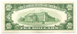 FR# 2009-B series of 1934D federal reserve note in the denomination of ten dollars from the New York Federal Reserve Bank in almost uncirculated condition Reverse