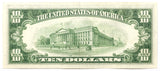 FR #2009-F Series of 1934-D federal reserve note in the denomination of ten dollars from the Federal Reserve Bank of Atlanta grading almost uncirculated Reverse