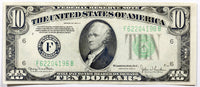 FR #2009-F Series of 1934-D federal reserve note in the denomination of ten dollars from the Federal Reserve Bank of Atlanta grading almost uncirculated