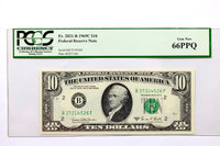 FR #2021-B Series of 1969-C FRN note from the Federal Reserve Bank in New York in the denomination of ten dollars graded PCGS 66 PPQ