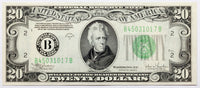A FR #2057-B Series of 1934 C note from the New York City Federal Reserve Bank district in the denomination of twenty dollars for sale by Brandywine General Store Gem Uncirculated
