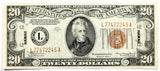 FR # 2305 nice circulated Hawaii Emergency World War II Twenty Dollar Banknote grading extra fine