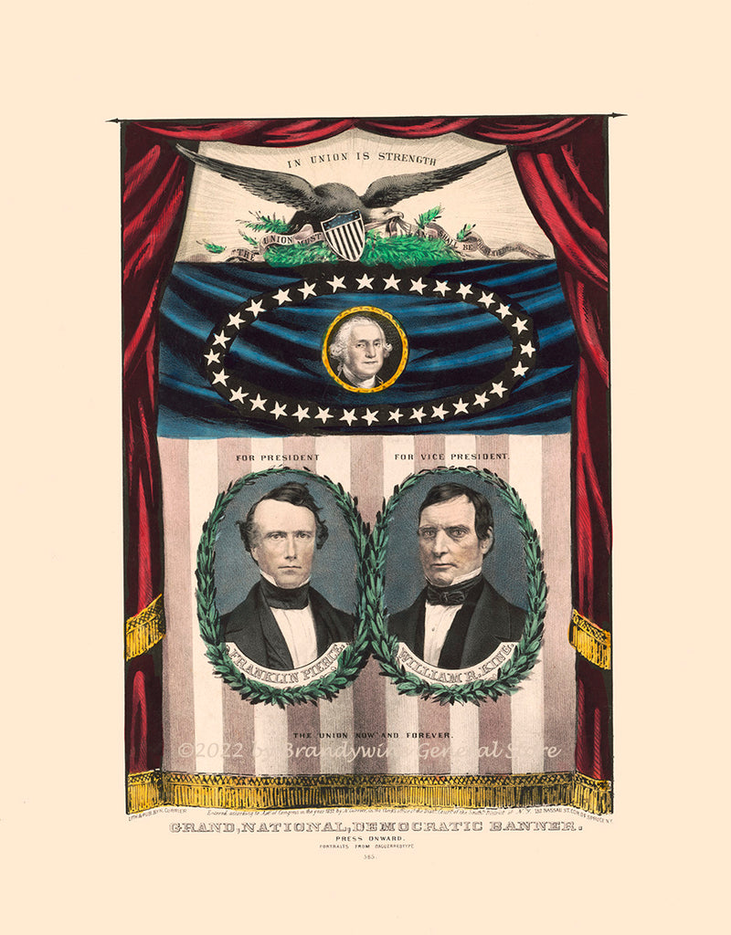 1852 Franklin Pierce Campaign Poster Brandywine General Store 1852-franklin-pierce-campaign-poster-brandywine-general-store