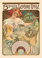 A premium art print of a French advertisement Biscuits Lefeure-Utile