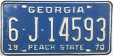 1970 Georgia License Plate