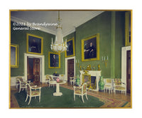 A fine art print of the Green Room in the White House from a 1904 photograph