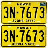 1973 Hawaii License Plates