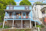  art print of Historic Blue House and Bicycle at Harpers Ferry in West Virginia