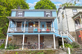 A fine art print of Historic Blue House and Bicycle at Harper's Ferry in West Virginia