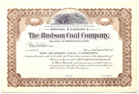 An unissued stock certificate for the Hudson Coal Company