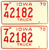 1970 Iowa Truck License Plates