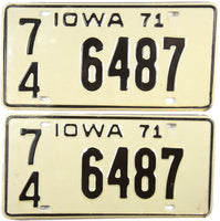 1971 Iowa License Plates