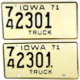1971 Iowa Truck License Plates