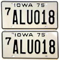 1975 Iowa License Plates
