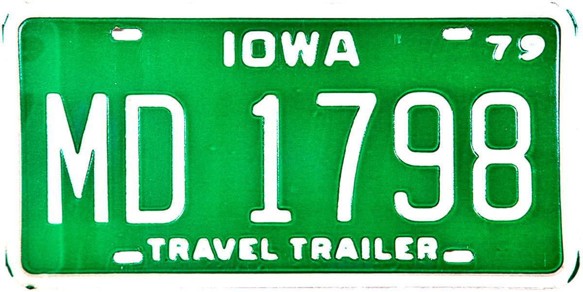 1979 Iowa Travel Trailer License Plate
