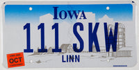 2006 Iowa scenic car license plate with Farm
