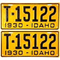 A pair of 1930 Idaho truck license plates that are in unused Very Good Plus condition for sale by Brandywine General Store