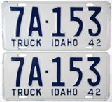 1942 Idaho Truck License Plate NOS Excellent Plus condition