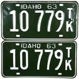 1963 Idaho Truck License Plates