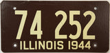 1944 Illinois License Plate in excellent minus condition