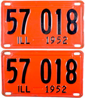 1952 llinois License Plates