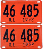 1952 llinois License Plates