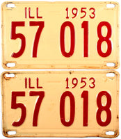 1953  llinois License Plates