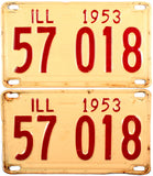 1953  llinois License Plates