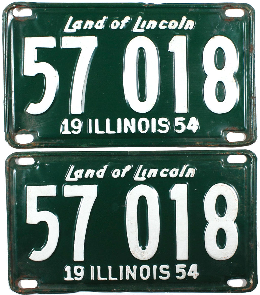 1954 Illinois License Plates