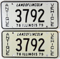 1978 - 1979 Illinois antique vehicle license plates