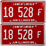 A pair of classic 1995 Illinois Truck License Plates for sale by Brandywine General Store in excellent plus condition