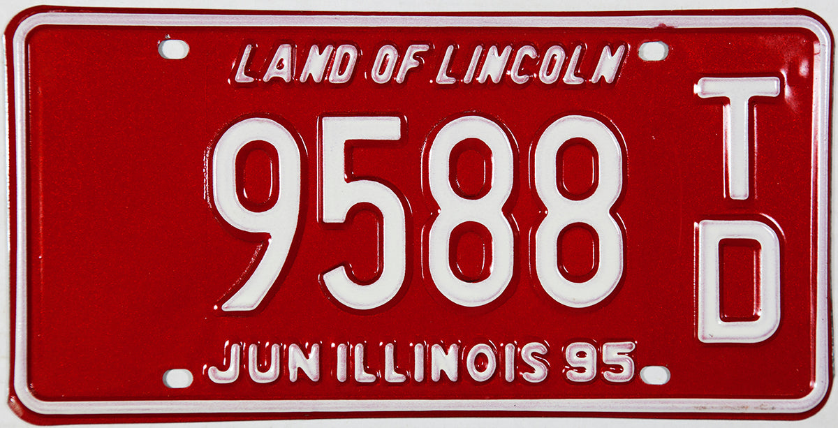 A classic 1995 Illinois Trailer License Plate for sale by Brandywine General Store
