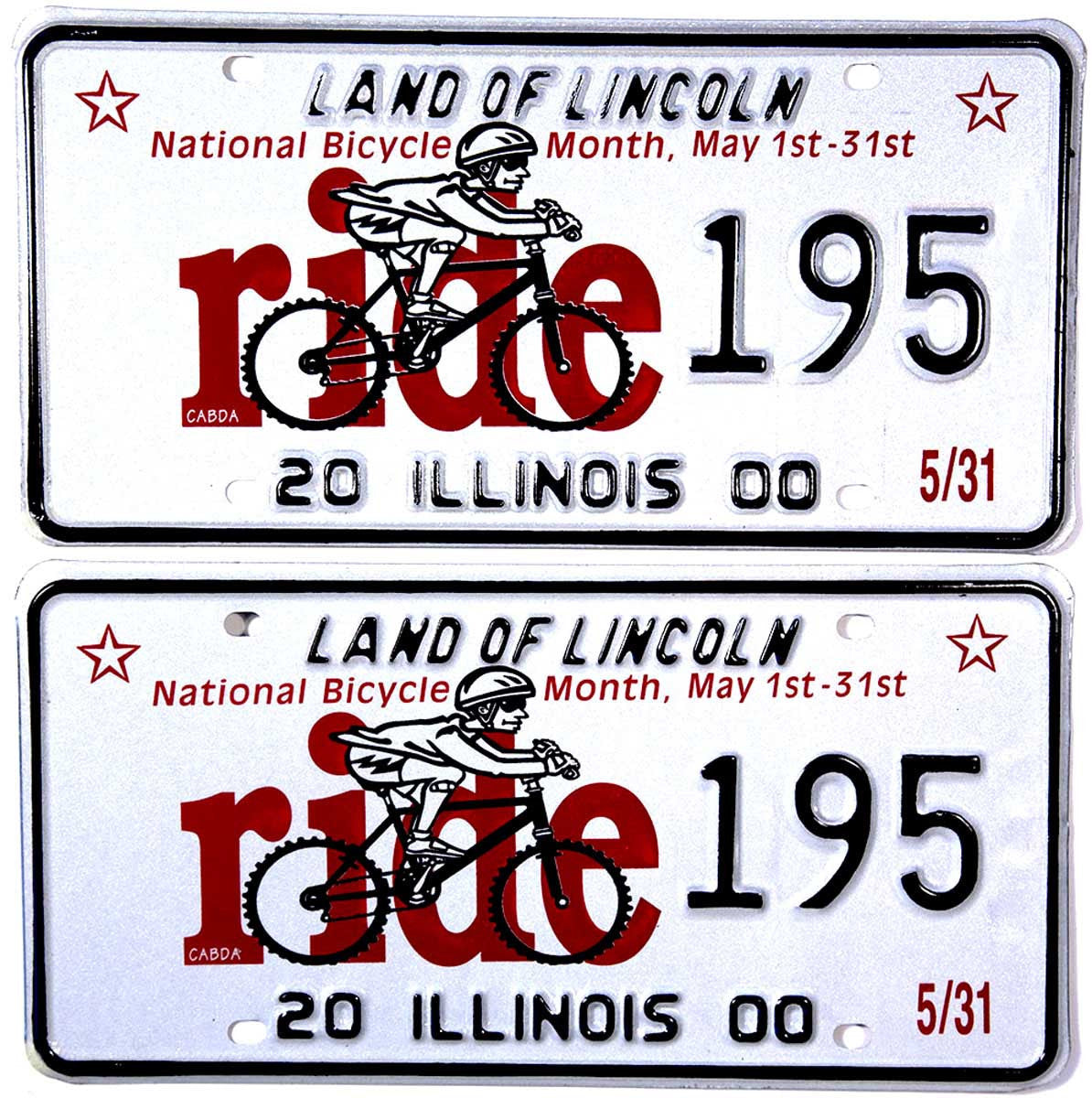2000 Illinois National Bike Month License Plates