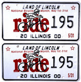 2000 Illinois National Bike Month License Plates