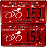 2001 Illinois National Bicycle Month License Plates