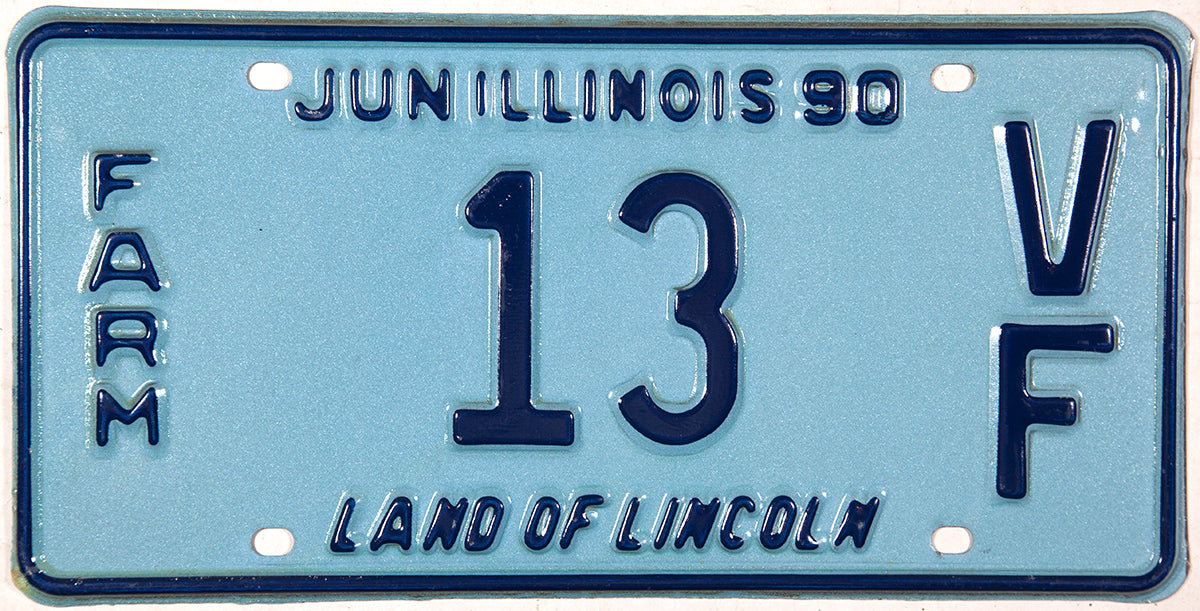 1990 Illinois farm license plates DMV #13-VF