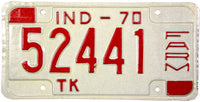 1970 Indiana Farm Truck License Plate