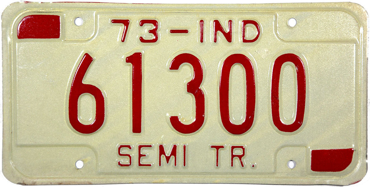 1973 Indiana Semi Trailer License Plate