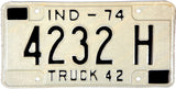 1974 Indiana Truck License Plate