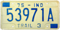 1975 Indiana Trailer License Plate