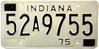 1975 Indiana License Plate