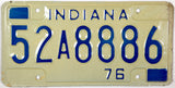 1976 Indiana License Plate in excellent minus condition