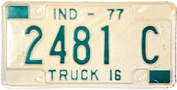1977 Indiana Truck License Plate