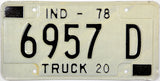 1978 Indiana Truck License Plate